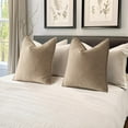 thumbnail image 5 of Pack of 2 Khaki 16x16Inch Decorative Pillow Covers Soft Chenille Couch Throw Pillows Farmhouse Cushion Covers for Sofa Bedroom Living Room, 5 of 13