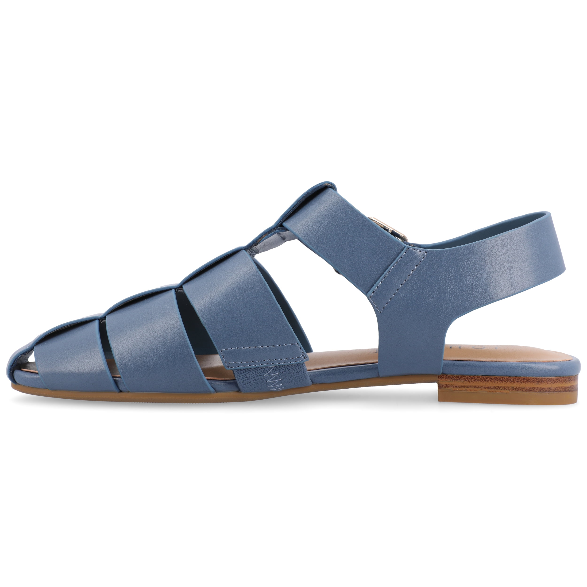Journee Womens Cailinna Caged Buckle Square Toe Flats, Widths Available