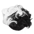 thumbnail image 3 of Peluca corta para mujer, de moda, rizada, ondulada, mitad negra, mitad blanca, peluquín para mujeres, 3 of 15