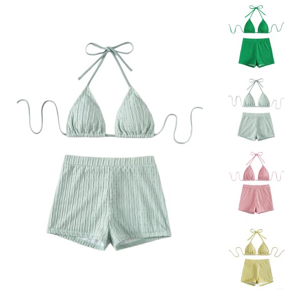 Swim Suits for Women 2026 Solid Color Tankini with Boy Shorts Two Piece Bathing Suit Athletic Swimming Swimwear for Beach and Pool
