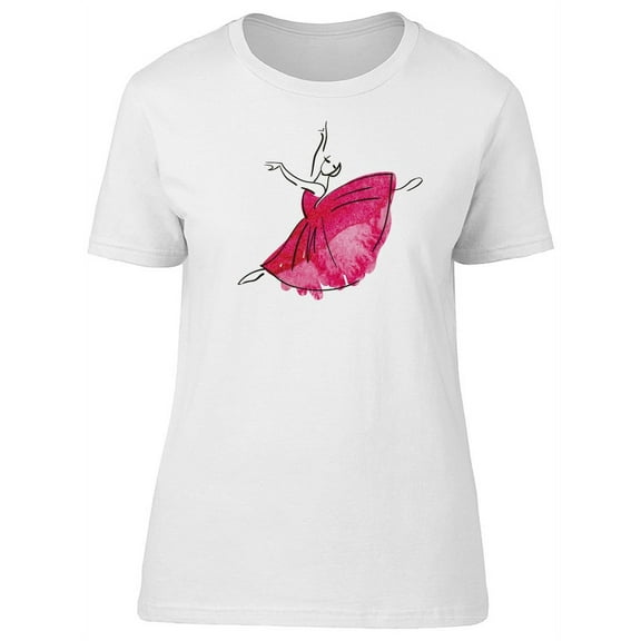 Ballerina Jump Pink Dress T-Shirt Women -Image by Shutterstock, Female Large