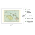 thumbnail image 2 of Hawaiian Islands - Sandwich Islands - Harbor of Honolulu - Vintage Colored Cartographic Map c.1899 - Fine Art Matte Paper Print (Unframed) 24x32in, 2 of 4