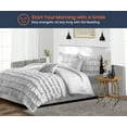 thumbnail image 2 of SGI King Multi Ruffle Comforter Set Microfiber Light Gray 3 Piece, 2 of 5