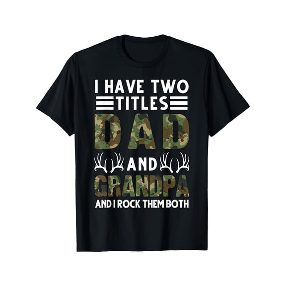 Men's Camo Dad Grandpa Antler Graphic T-Shirt