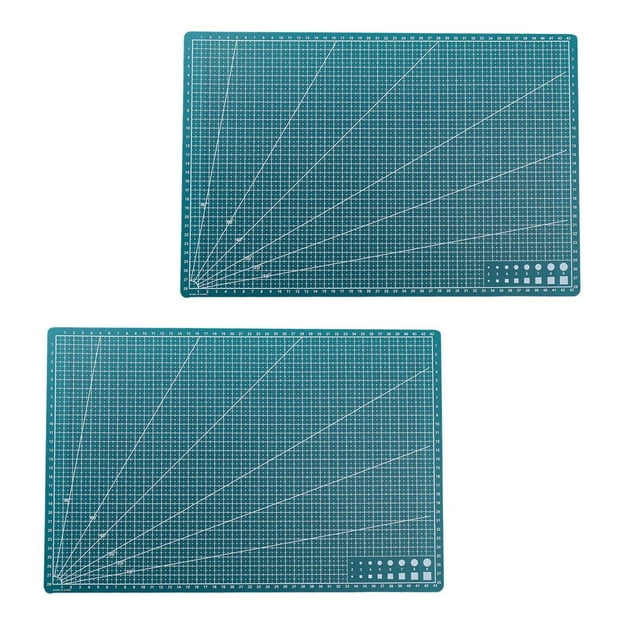 veasfak 2 Gridded Cut Boards Models Patchwork Fabrics Cutting Sewing Mats for Crafts 45cmx30cmx0.9mm