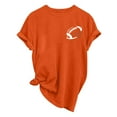 thumbnail image 4 of T Shirts for Women Plus Size Work Short Sleeve Out Blouse Football Print Shirt T Shirt in Fall, 4 of 8