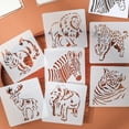 thumbnail image 3 of 6 Pcs Zoo Theme Stencil Hollow Out Painting Stencils Journal Stencils Craft Stencil for Painting on Scrapbook, 3 of 8