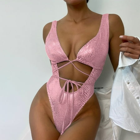 Socisucc Seamless Strap Women s Lady Women Splicing Push-Up Bra Bikini Beach Set Swimsuit Swimwear