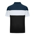 thumbnail image 3 of Men's Quick Dry Golf Shirts Moisture Wicking Performance Color Block Casual Short Sleeve Polo Shirt Black White,4XL, 3 of 7