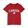 thumbnail image 1 of Économies d'Été! SROBPTY T-Shirts à Manches Courtes pour Tout-Petits, T-Shirt Imprimé Canada pour Garçons et Filles Tout-Petits, Mode Col Rond, Haut à Manches Courtes Imprimé Rouge, 3 Ans, 1 of 5