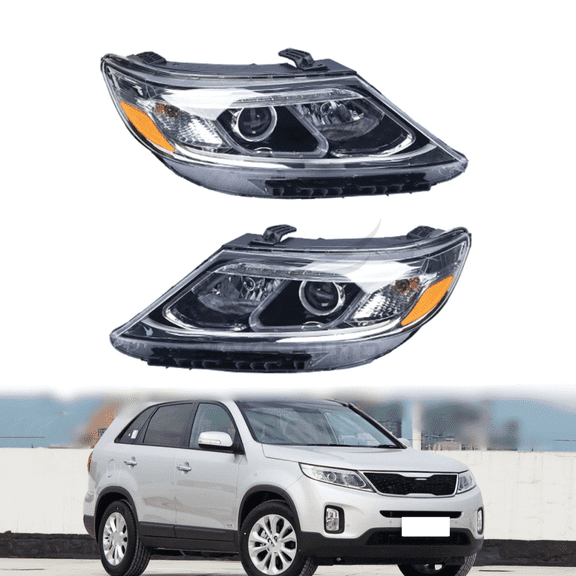 Left Driver Right Passenger Halogen Headlight For 14-15 Kia Sorrento EX SX W/LED