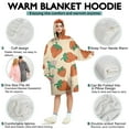 thumbnail image 5 of Orange Strawberry Plants Fruit Wearable Oversized Blanket,Wearable Blanket Hoodie for Adults,Cozy Hooded Blankets with Super Pockets,Super Warm Fuzzy Pullover for Women & Men, 5 of 6