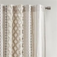 thumbnail image 3 of Pemberly Row Cotton Printed Window Panel with Chenille Stripe in Ivory, 3 of 10