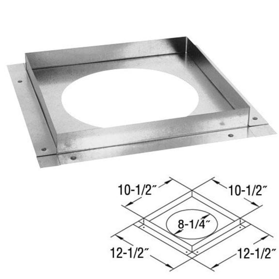 Duravent Chimney 69543 5 in. x 8 in. DirectVent Pro Galvanized Ceiling Firestop