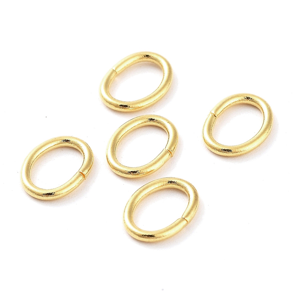 2000pcs 304 Stainless Steel Jump Rings Closed Jump Rings Oval Real 18K golden Plated 6x8x1mm Inner Diameter: 4x6mm