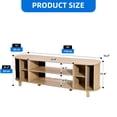 thumbnail image 2 of Dextrus 70 Inch Mid Century Modern TV Stand with Fluted Rolling Doors and Adjustable Shelves, Fits Up to 75 Inch TV for Living Room, Beige, 2 of 10
