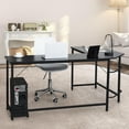 thumbnail image 2 of Giantex L-Shaped Working Desk, Computer Gaming Desk, Industry Modern Corner Study Writing Table for Home Office Workstation, Easy Assembly, Black, 2 of 8