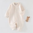 thumbnail image 2 of CAUYDY Gift for Newborn Baby Girl Bodysuit 0-3M 6-9M 12-18M Preemie Clothes Long Sleeve Sleepers Infant Girls Romper Fall Winter Toddler Pajamas Sizes 9-11 Months,Beige, 2 of 8