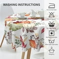 thumbnail image 4 of Fall Round Tablecloth 70 Inch, Pumpkin Maple Leaf Flower Decorative Tablecloths Stain Resistance Polyester Autumn Thanksgiving Table Cloth for Holiday Parties Kitchen Dining Indoor Outdoor, 4 of 6