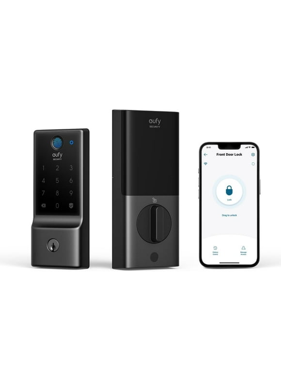 eufy Security Smart Lock C220, Built-in Wi-Fi, Fingerprint Keyless Entry Door Lock, App Remote Control, 8Months Battery, IP53 Waterproof, BHMA Grade 3