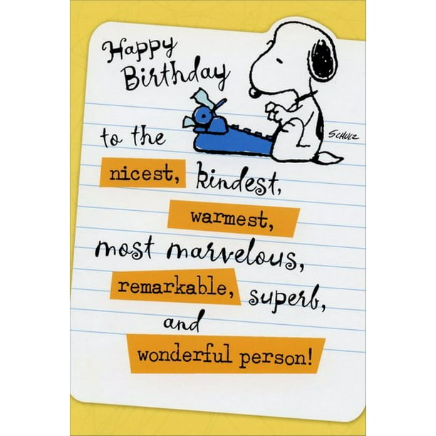 Sunrise Greetings Snoopy At Typewriter Peanuts Birthday Card Walmart Com