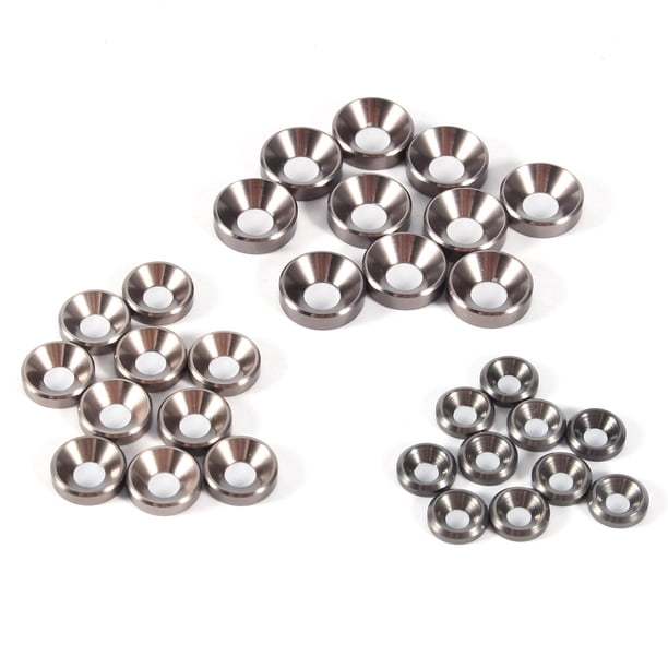 Junta Plana De Arandelas De Cabeza Avellanada Anodizada M5, aleación De Aluminio, Gris Titanio, 10 Uds.