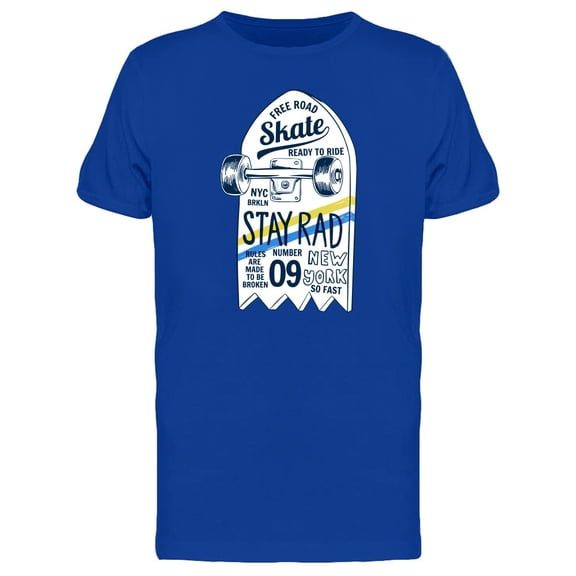 Free Road Skateboard Drawing T-Shirt Men -Image by Shutterstock, Male XX-Large