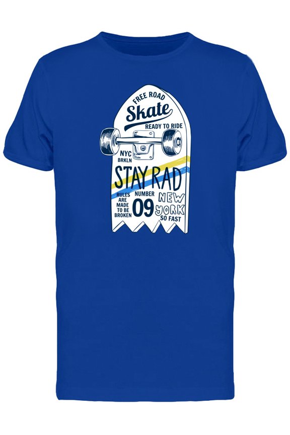 Free Road Skateboard Drawing T-Shirt Men -Image by Shutterstock, Male Large