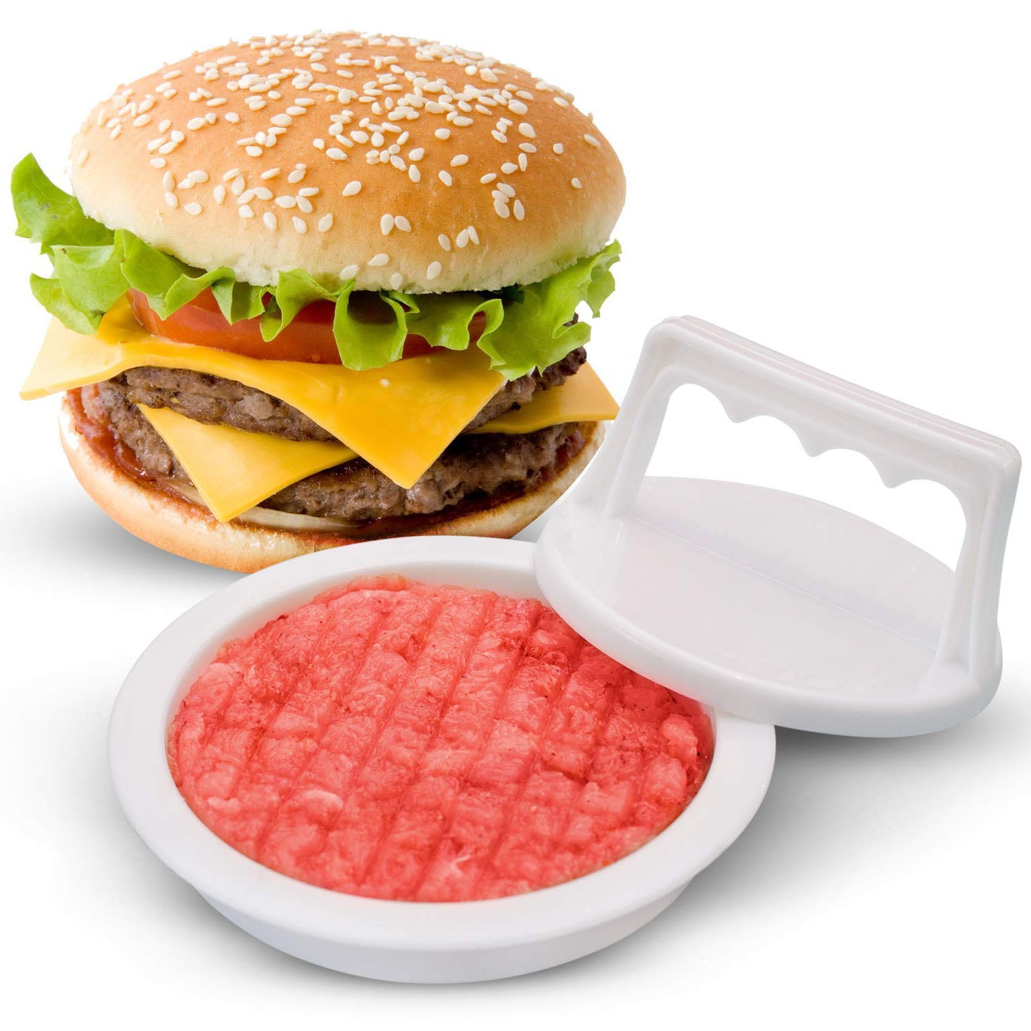 3 in 1 Gefüllte Burger Press Hamburger Maker ABS Kunststoff Rindfleisch BBQ ED 