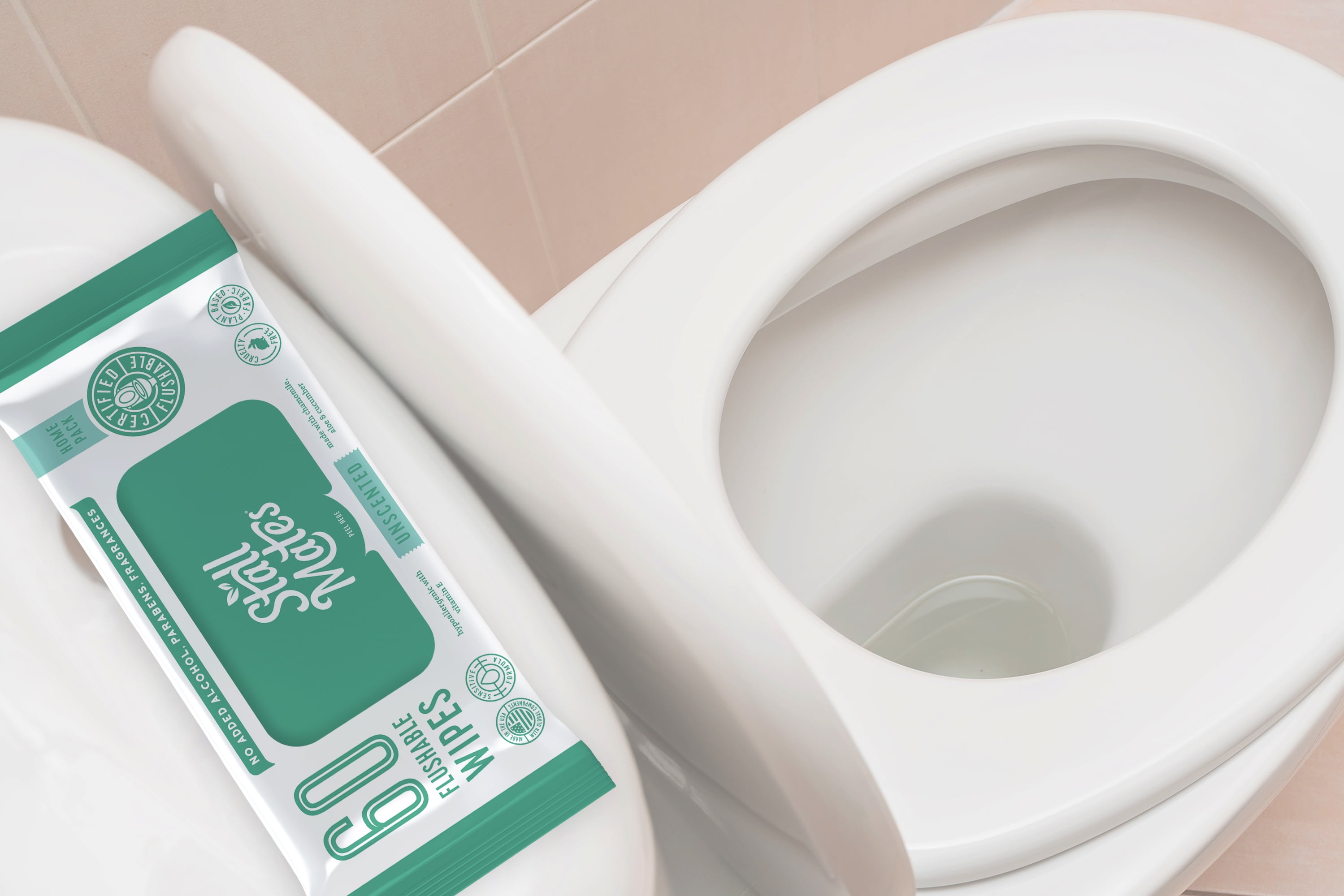 Stall Mates Home Pack. Extra Large, Flushable, Unscented, Hypoallergenic Wet Wipes 60 count, 4 pack