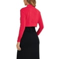 thumbnail image 3 of INSPIRAR CHIC Top Bolero Elegante para Mujeres con Mangas Largas Fruncidas y Abierto en la Parte Frontal, Cárdigan Corto XL Rojo, 3 of 6