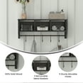 thumbnail image 6 of Flash Furniture Daly Rustic Rectangle Wood Coat Rack with Shelf/Storage, Black Wash, 6 of 12