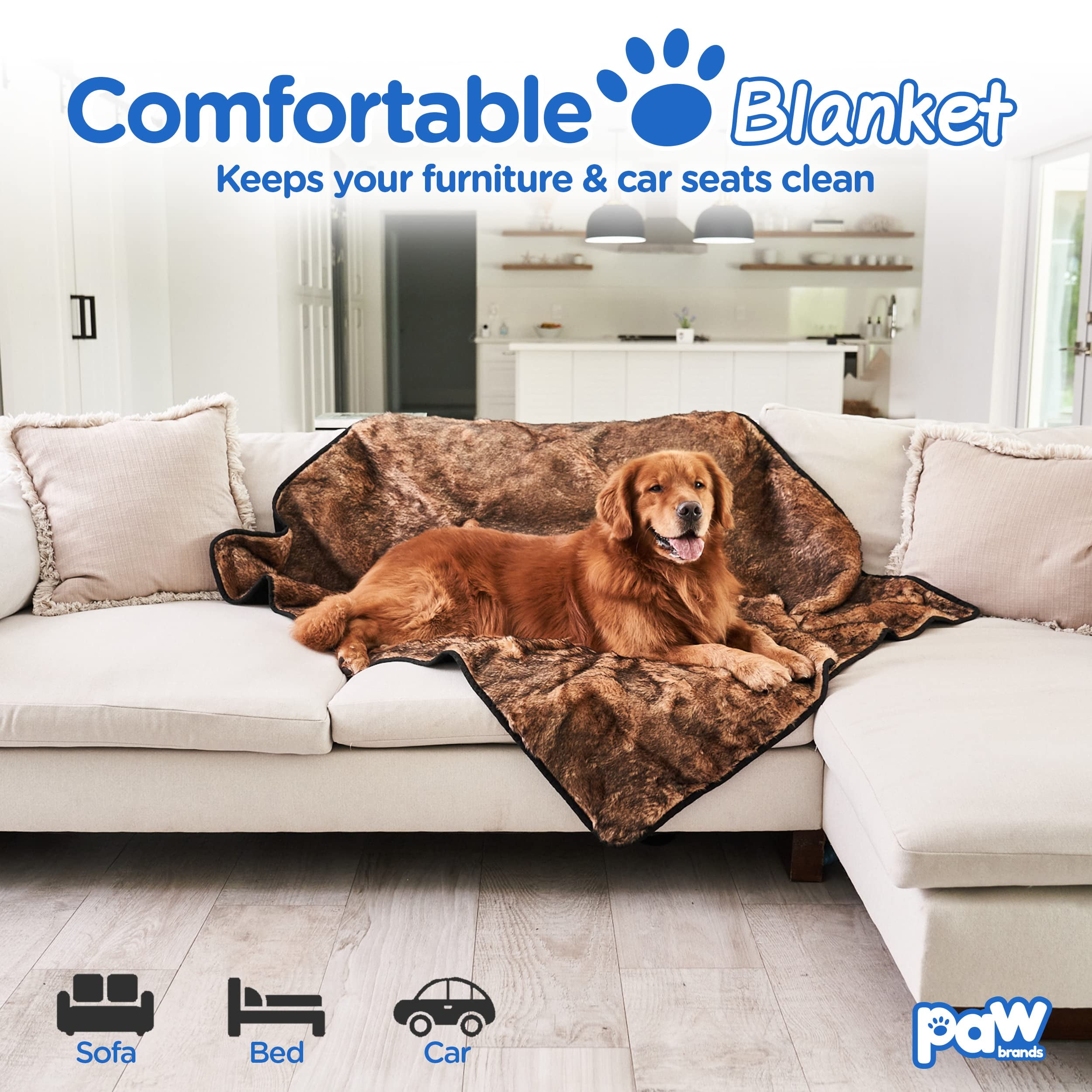 Paw Brands Dog Blanket Waterproof Cool Comfort Throw Blanket for Pets 60 x 50 inch