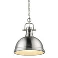 thumbnail image 1 of Golden Lighting 3602-L PW-PW Duncan 1 Light Pendant with Chain in Pewter with Pewter Shade, 1 of 7