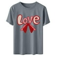 thumbnail image 5 of ICHUANYI Valentine's Prints Bow Shirt for Women Graphic Tees Short Sleeve Tee Top Round Neck Short Sleeved T-shirt Top, 5 of 6