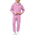 thumbnail image 2 of Mooqilaa Boys Athletic Outfit Sets, Long Sleeve 2 Piece Fleece-lined Casual Boys' Activewear Clothing Sets Pink Size 9-10 T, 2 of 6