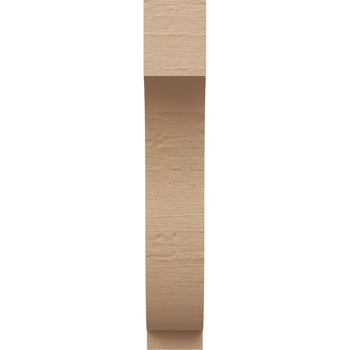 2"W x 4"D x 12"H Thin Van Buren Rough Cedar Woodgrain TimberThane Corbel, Primed Tan