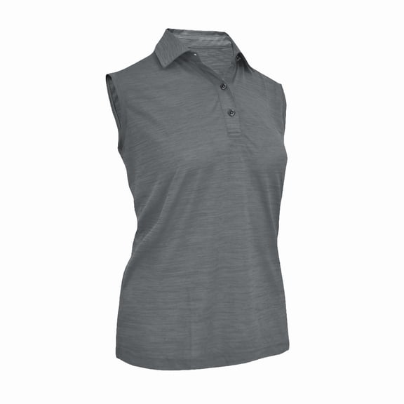 Monterey Club Women's Melange Jersey Performance Sport Golf Polo Shirt Sleeveless #2423