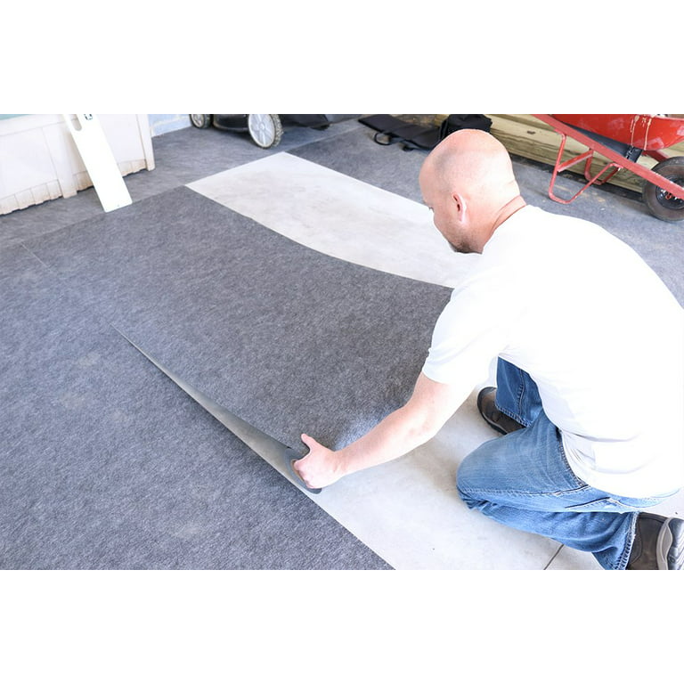 New Pig Solid Mildew-Resistant and Adhesive Backed Garage Floor Mat, Gray, 25' x 36 inch