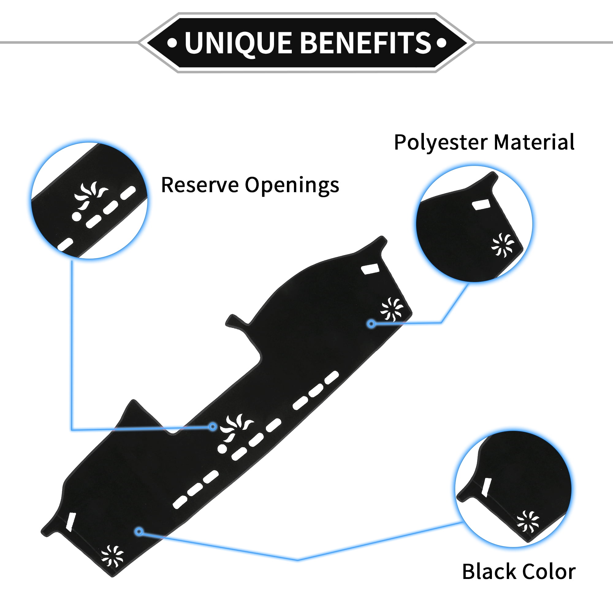 Unique Bargains Dash Cover for Lexus LX 2016-2020, Non-Slip Polyester Black Interior Dashboard Cover Mat Pad Carpet