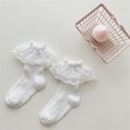 thumbnail image 5 of Calcetines con volantes y ojales para niñas pequeñas, calcetines de algodón estilo princesa de encaje con volantes y puños blancos de malla bonita S para 1-3 años, 5 of 5