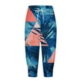thumbnail image 5 of Capri Pants for Women Loose Fit Summer Hawaii Print Capri Pants Dressy Ladies Baggy Cargo Sweatpants for Hiking, 5 of 8