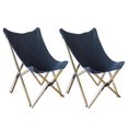 thumbnail image 1 of Canvas and Bamboo Butterfly Chair - Black, 1 of 4