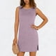 thumbnail image 1 of TaTaai Sleeveless Side Slit Dress Women's Solid Color Round Neck Slip Dress Casual Pullover Lightweight Stretchy Polyester Blend Gift, 1 of 6