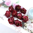 thumbnail image 1 of Flores artificiales falsas para decoración del hogar, ramo de té de seda con cabeza de rosas, coronas decorativas de Navidad, regalo artesanal, 100 piezas, 1 of 4