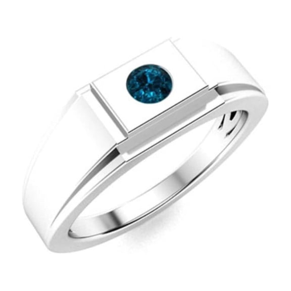 Men’s Natural London Blue Topaz Ring | Handmade 925 Sterling Silver Birthstone Jewelry