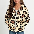 thumbnail image 2 of Dzrciro Boys Girls Hoodie Sweatshirts, Leopard Print Long Sleeve Full Zip Up Kids Jacket with Pockets, Casual Outdoor Hoodies Coat, 4-12 Years, 2 of 8
