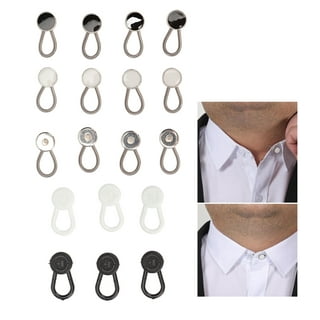 TRIANU Cloth Button Extender, 18 Pcs Neck Button Extender for Mens Dress  Shirt Comfortable Tie Collar Expander Shirt Collar Extension, Black 