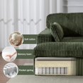 thumbnail image 3 of Corduroy Double Lounge Chaise Sofa Indoor, Oversized Upholstered Sleeper Cloud Couch, Sectional Deep Seat Loveseat for Living Room, No Assembly Required, Green, 3 of 8