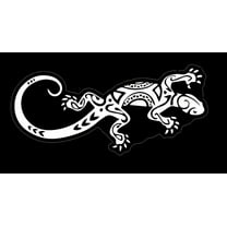 Ethnic Gecko Lizard Vinyl car Decals, Ethnic Stickers Diversity Mandala Style,Peel and Stick, 1Pc (White)